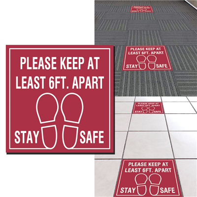 Please Keep At Least 6FT Apart Floor Sticker D1